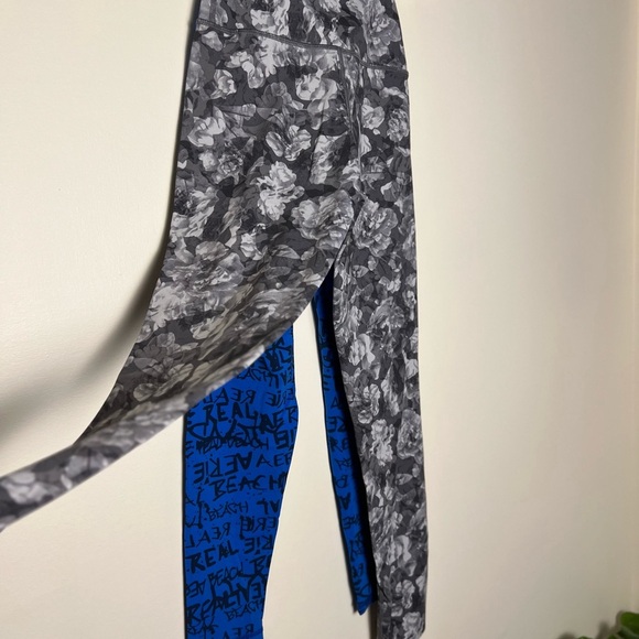 Aerie Offline 7/8 Women Leggings S/P‎ Yoga Gray Floral Blue Bundle Casual Active - Picture 4 of 17